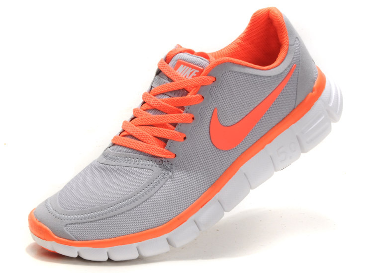 Women Nike Free 5.0 V4 Running Shoes Grey Orange - Click Image to Close