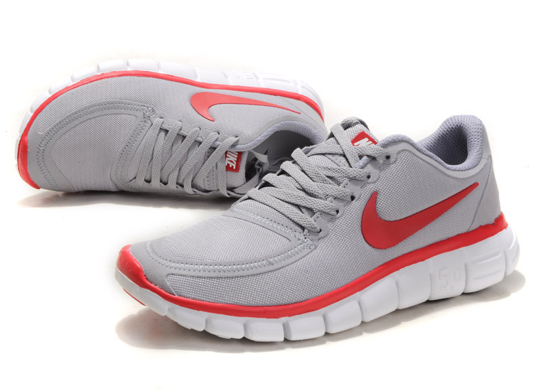 Women Nike Free 5.0 V4 Running Shoes Grey Red White