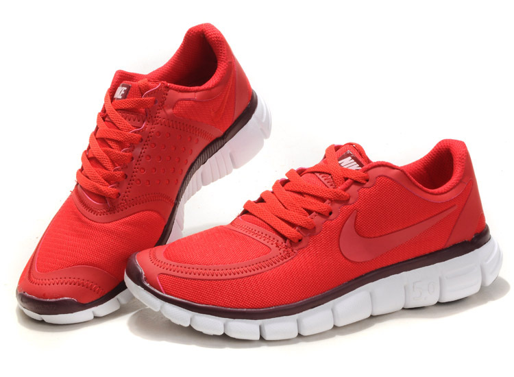 Women Nike Free 5.0 V4 Running Shoes Red White