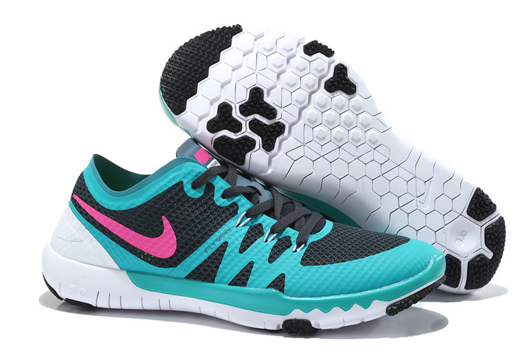 Women Nike Free Trainer 3.0 V3 Black Green Pink White Running Shoes - Click Image to Close