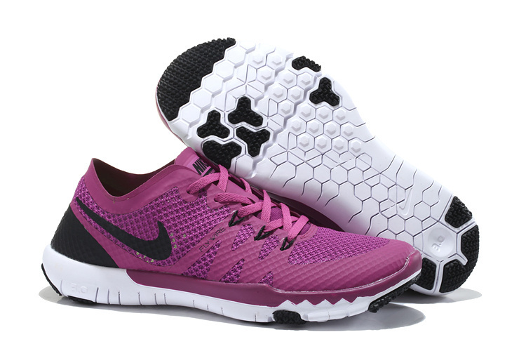 Women Nike Free Trainer 3.0 V3 Purple Black White Running Shoes - Click Image to Close