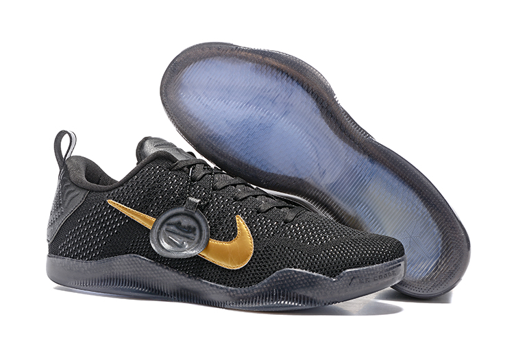 Women Nike Kobe 11 Weave Black Gloden Shoes - Click Image to Close