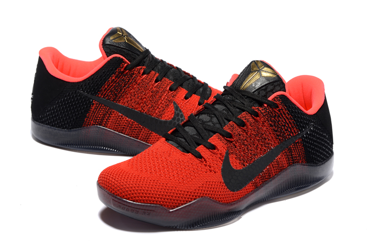 Women Nike Kobe 11 Woven Offical Black Red Shoes - Click Image to Close