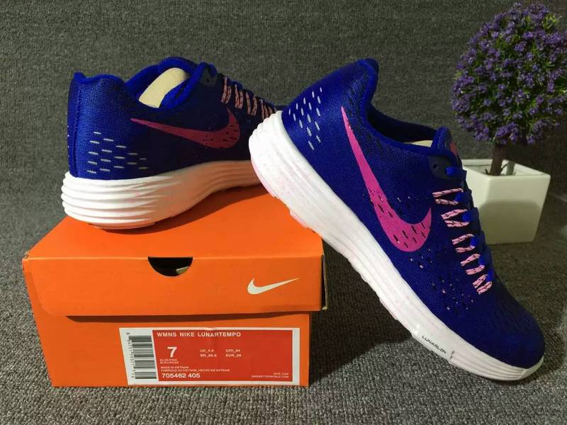 Women Nike Lunartempo 21 Blue Pink White Shoes - Click Image to Close