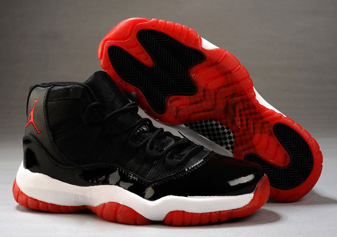 Womens Air Jordan 11 Black Red - Click Image to Close