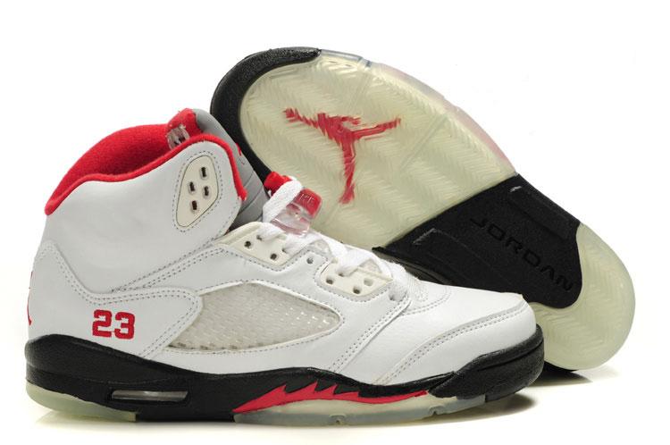 Womens Air Jordan 5 Retro Fire Red White Black Fire Red - Click Image to Close