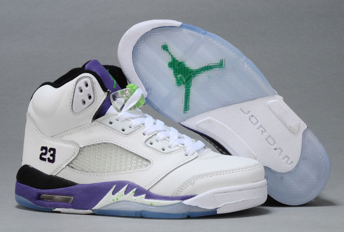 Womens Air Jordan 5 White Purple - Click Image to Close