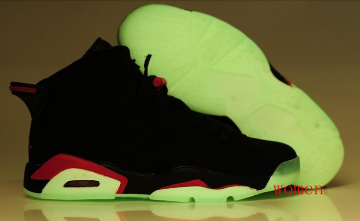 Womens Air Jordan 6 Retro Glow Black Varsity Red - Click Image to Close