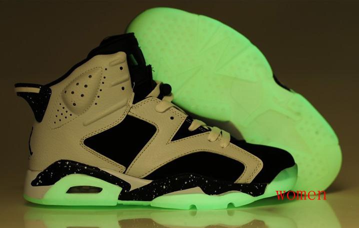 Womens Air Jordan 6 Retro Glow Sole White Black