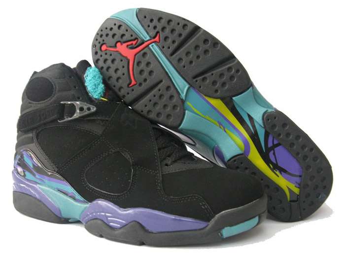 Womens Air Jordan 8 Retro Aquas Slate Blue Cyan Black