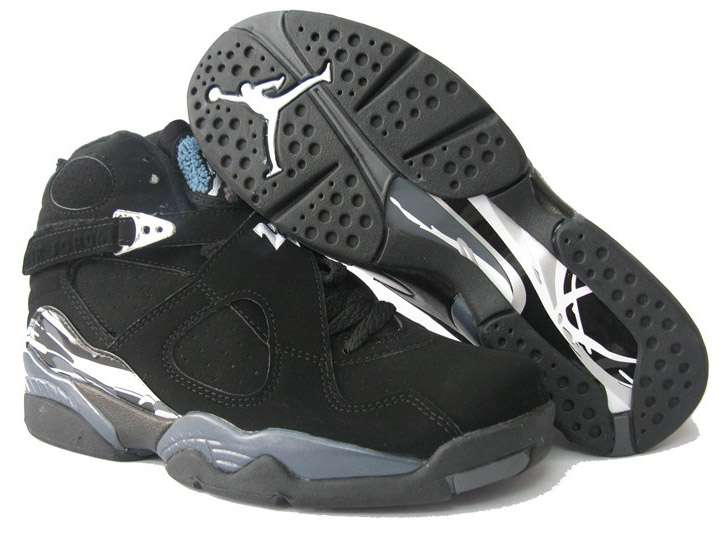 Womens Air Jordan 8 Retro Black Chrome - Click Image to Close