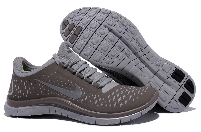 Women Nike Free Run+ 3 All Grey Shoes - Click Image to Close