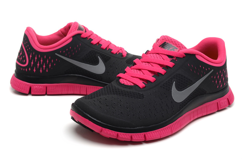 Women Nike Free Run 4.0 V2 Black Red Shoes