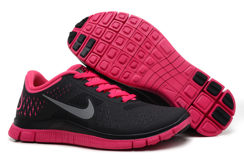 Women Nike Free Run 4.0 V2 Black Red Shoes