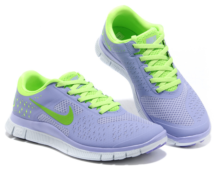 Women Nike Free Run 4.0 V2 Grey Green Shoes - Click Image to Close