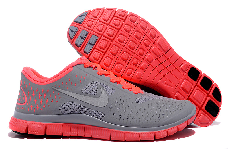 Women Nike Free Run 4.0 V2 Grey Orange Shoes - Click Image to Close