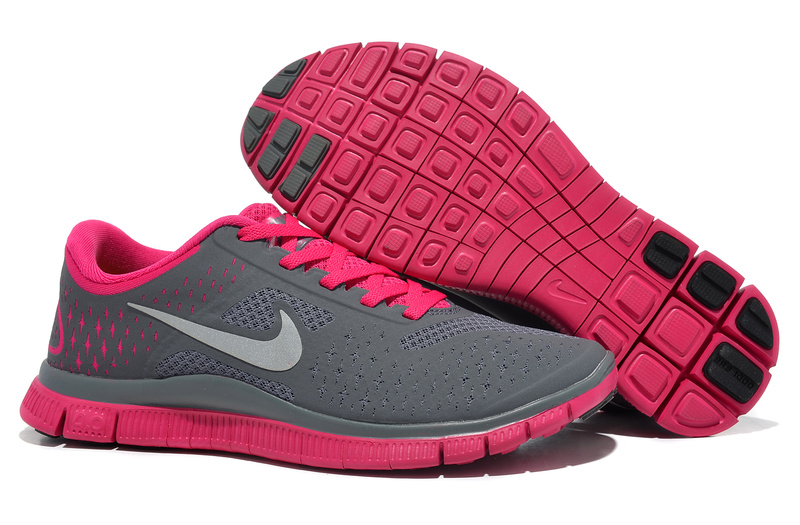 Women Nike Free Run 4.0 V2 Grey Pink Shoes - Click Image to Close