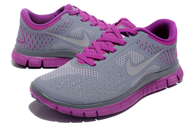 Women Nike Free Run 4.0 V2 Grey Purple Shoes