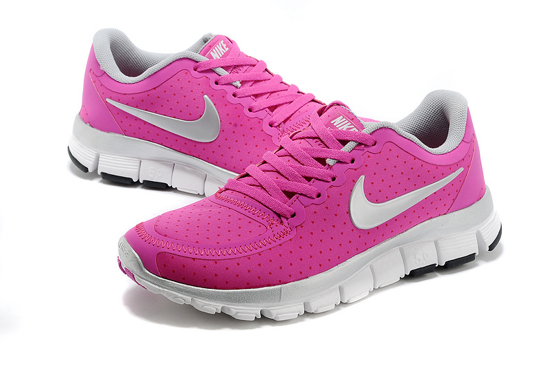 Womens Nike Free 5.0 V4 Pink White Shoes - Click Image to Close
