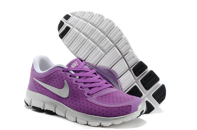 Womens Nike Free 5.0 V4 Purple Silver Shoes - Click Image to Close