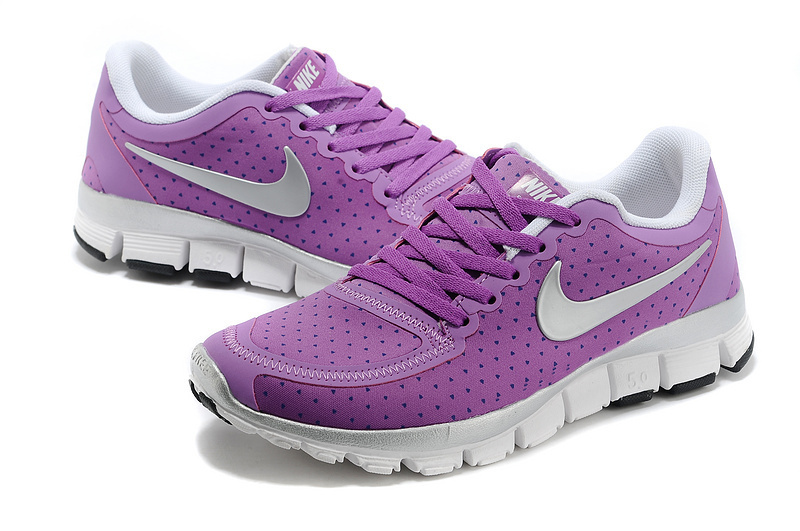 Womens Nike Free 5.0 V4 Purple Silver Shoes - Click Image to Close