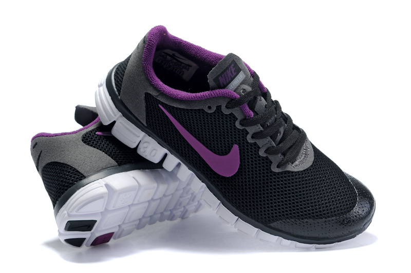 Women Nike Free 3.0 Mesh Black Purple Shoes - Click Image to Close