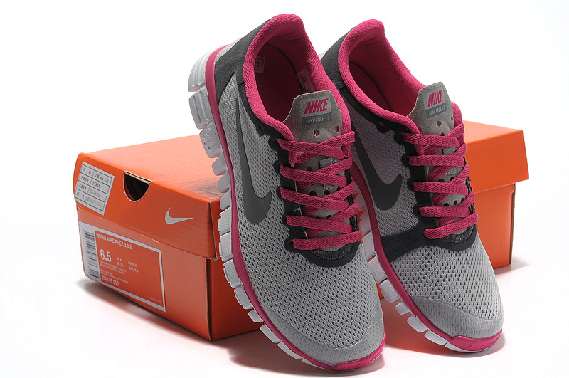 Women Nike Free 3.0 Mesh Grey Pink Shoes - Click Image to Close