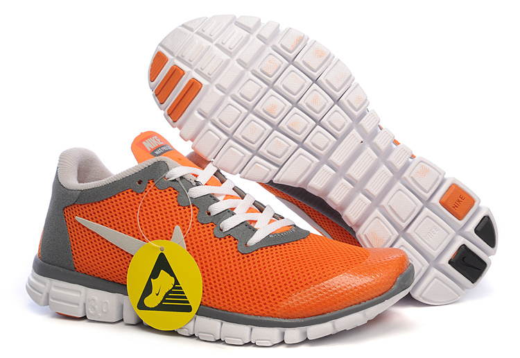 Women Nike Free 3.0 Mesh Orange Grey Shoes