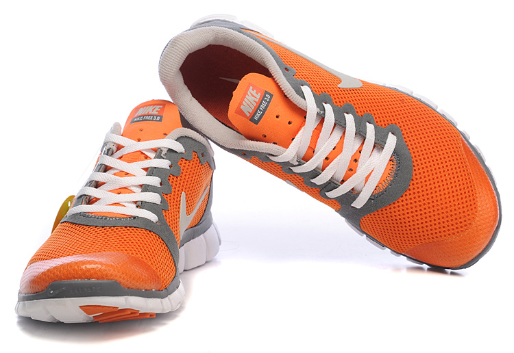 Women Nike Free 3.0 Mesh Orange Grey Shoes