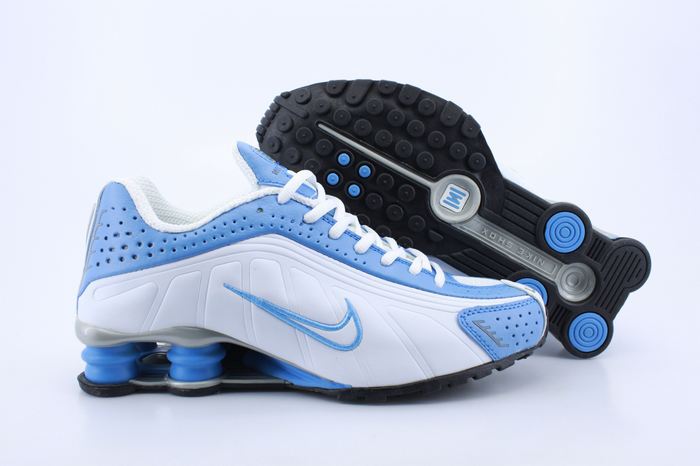 Women Shox R4 Shoes Blue White