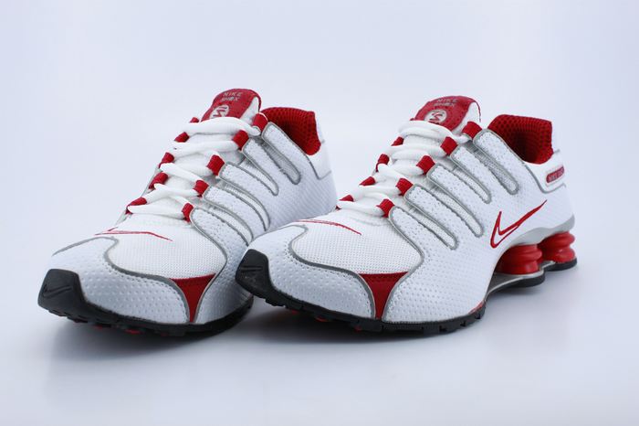 Women Nike Shox NZ Shoes White Red - Click Image to Close