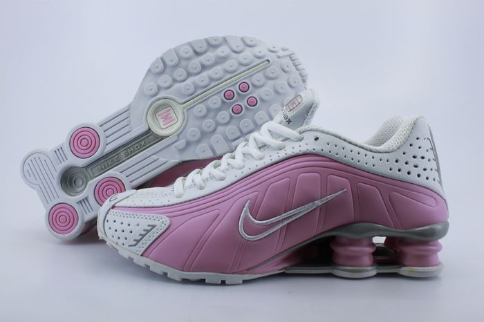 Women Shox R4 Shoes Pink White