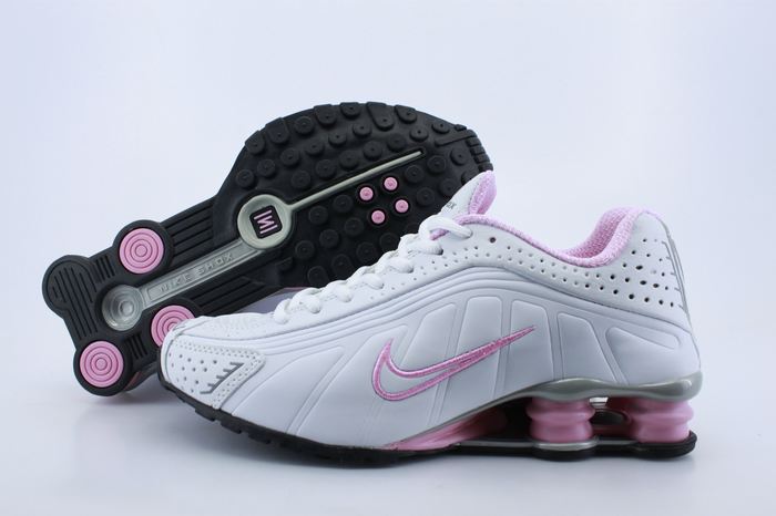 Women Shox R4 Shoes White Pink Air Cushion - Click Image to Close