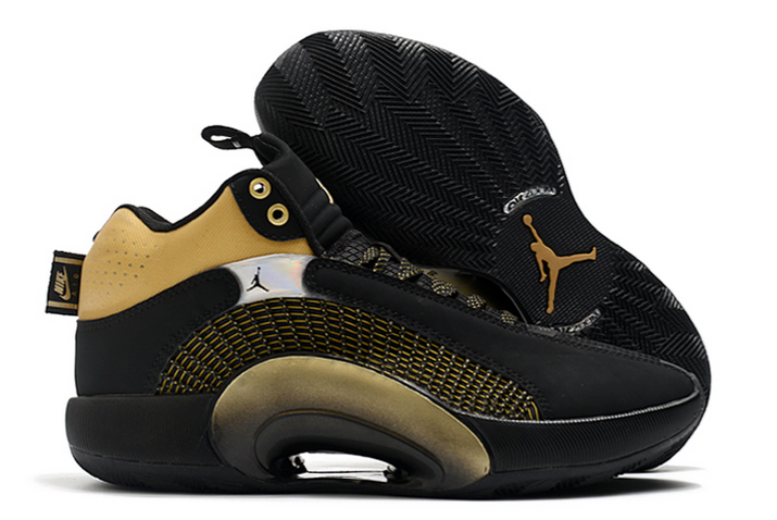 air jordan 35 xxxv black metallic gold shoes - Click Image to Close