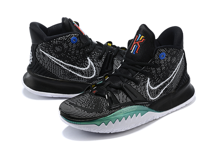 nike kyrie 7 black white green shoes