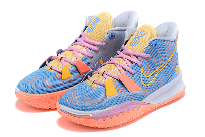 nike kyrie 7 blue pink purple yellow brown shoes - Click Image to Close