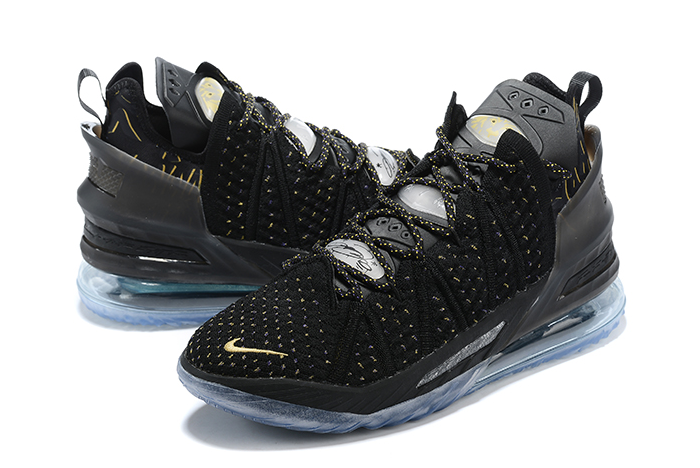 nike lebron 18 black gold shoes