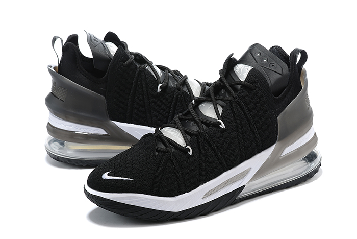 nike lebron 18 black white shoes