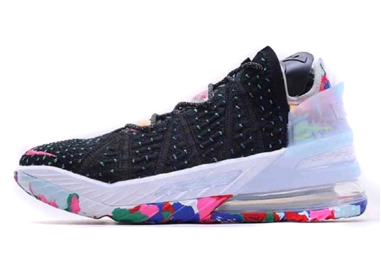 nike lebron 18 james gang black white multi color shoes