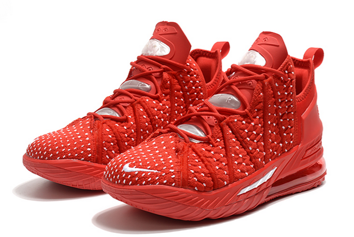 nike lebron 18 university red white shoes - Click Image to Close