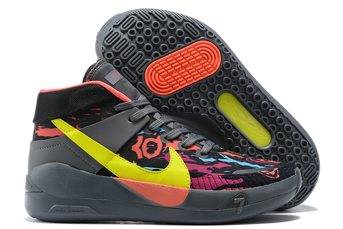 nike zoom kd 13 black pink yellow purple basketball shoes